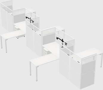 L-shape cubicles