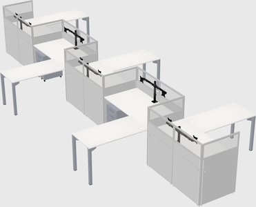 L-shape cubicles