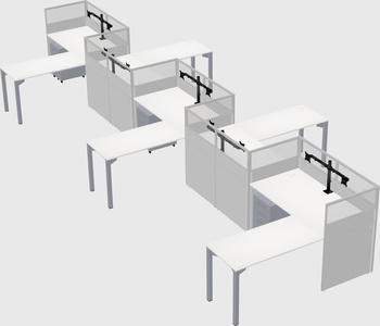 L-shape cubicles