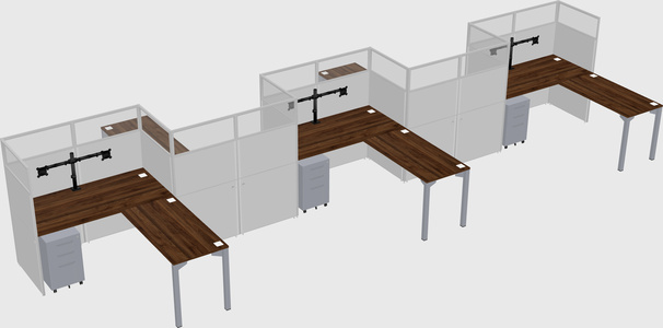 L-shape cubicles