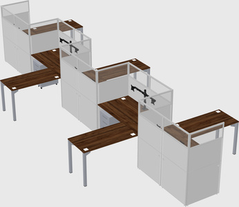 L-shape cubicles