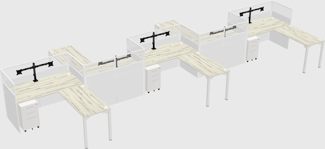 L-shape cubicles