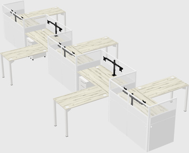 L-shape cubicles