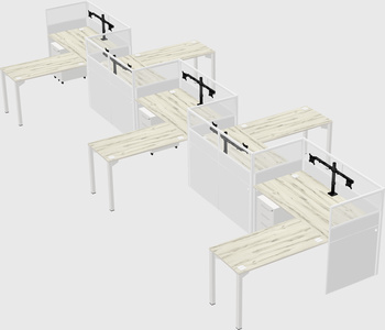 L-shape cubicles
