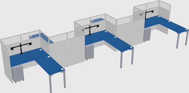 L-shape cubicles