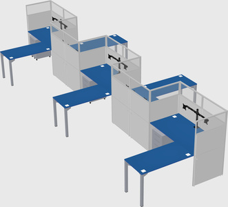 L-shape cubicles