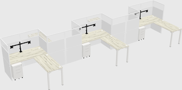 L-shape cubicles