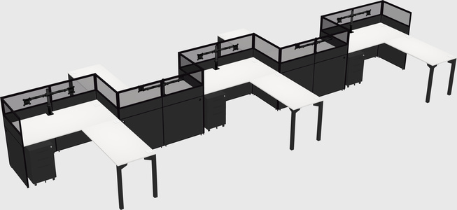 L-shape cubicles