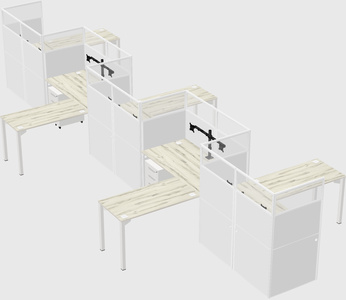 L-shape cubicles