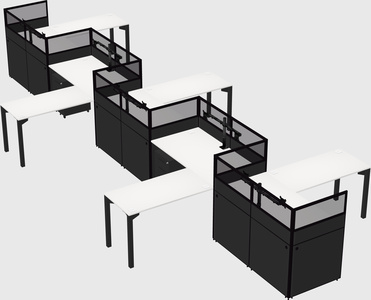 L-shape cubicles