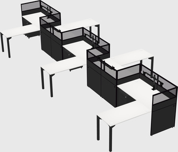 L-shape cubicles
