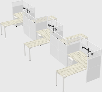 L-shape cubicles