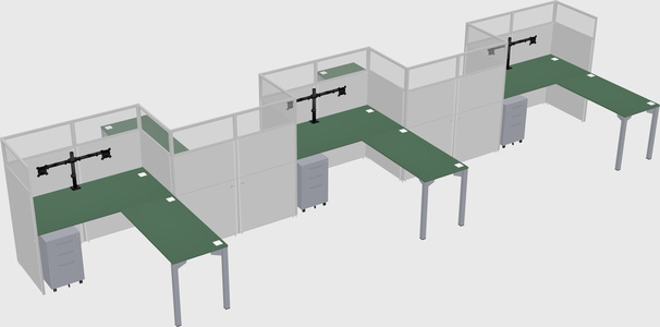 L-shape cubicles