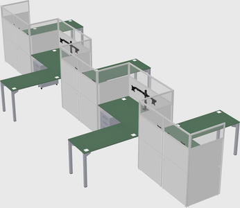 L-shape cubicles