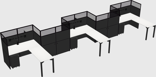 L-shape cubicles