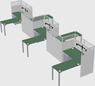 L-shape cubicles