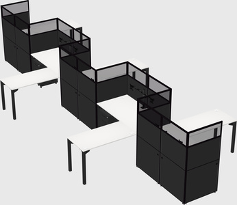 L-shape cubicles