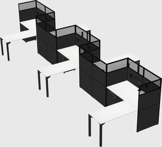L-shape cubicles