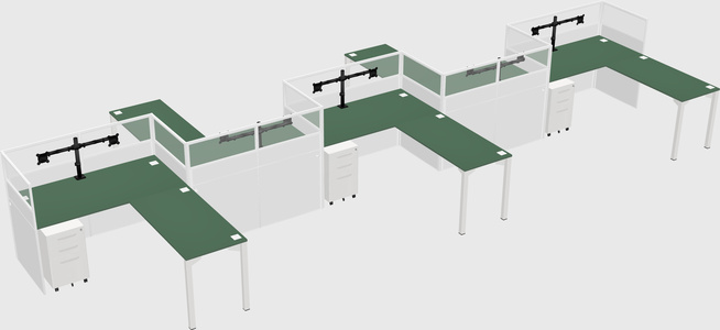 L-shape cubicles