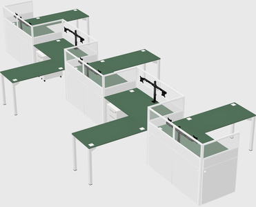 L-shape cubicles