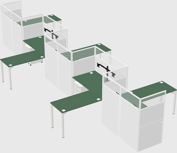 L-shape cubicles