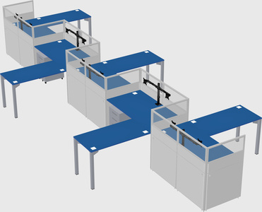 L-shape cubicles