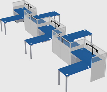 L-shape cubicles