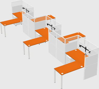 L-shape cubicles