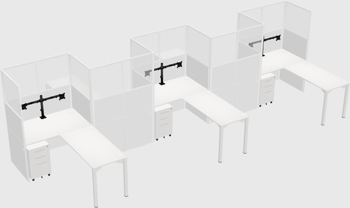 L-shape cubicles
