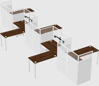 L-shape cubicles