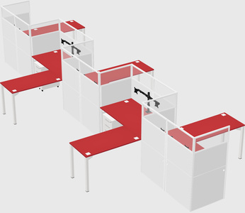L-shape cubicles