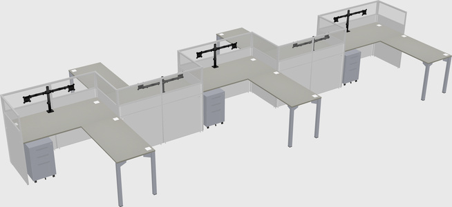 L-shape cubicles