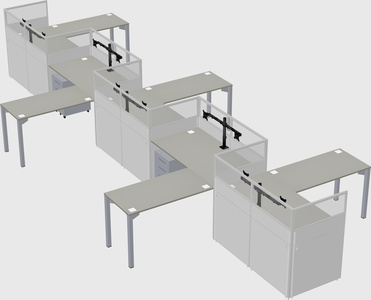 L-shape cubicles
