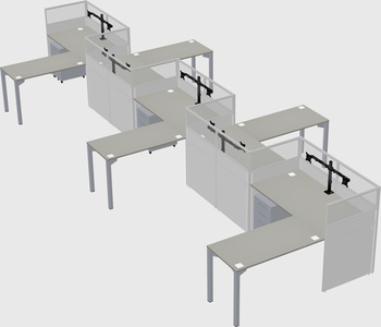 L-shape cubicles