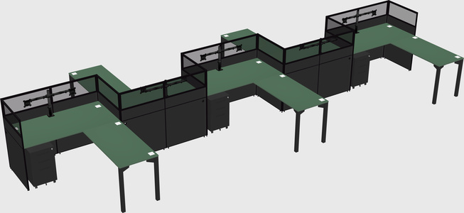 L-shape cubicles