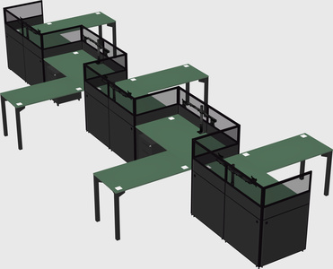 L-shape cubicles
