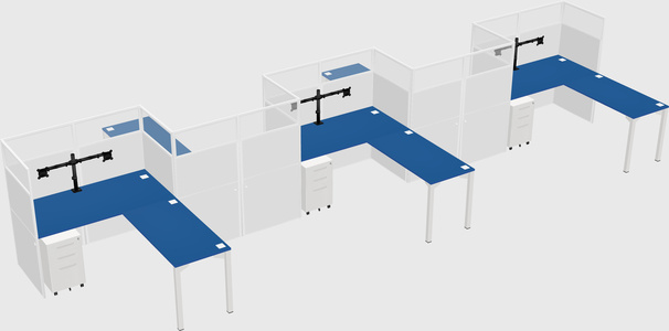 L-shape cubicles