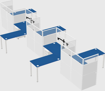 L-shape cubicles