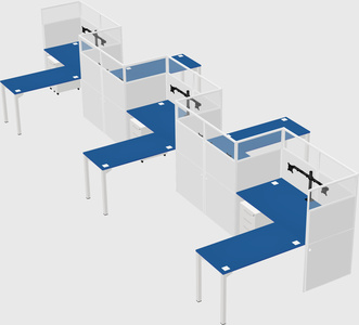 L-shape cubicles