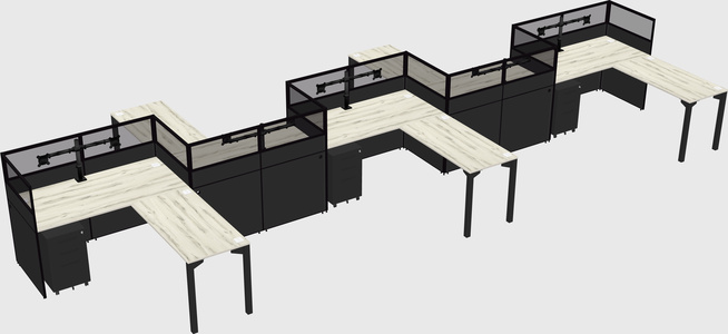 L-shape cubicles
