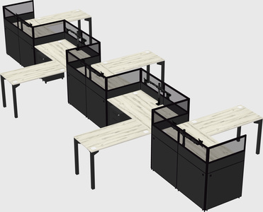 L-shape cubicles