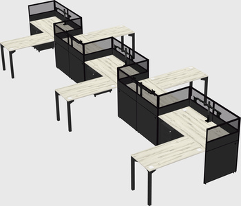 L-shape cubicles