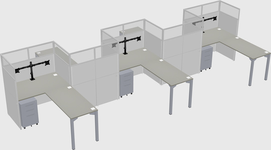 L-shape cubicles