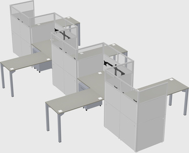 L-shape cubicles