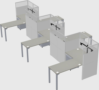 L-shape cubicles