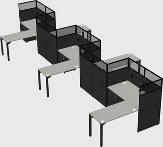 L-shape cubicles