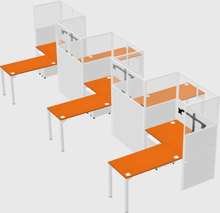 L-shape cubicles