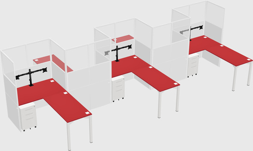 L-shape cubicles