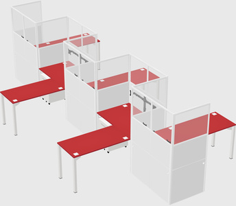 L-shape cubicles