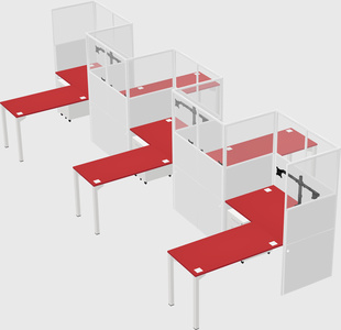L-shape cubicles